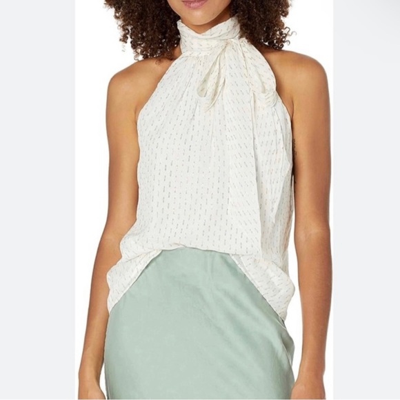 NEW RAMY BROOK IVORY METALLIC SLEEVELESS TOP - Picture 7 of 7